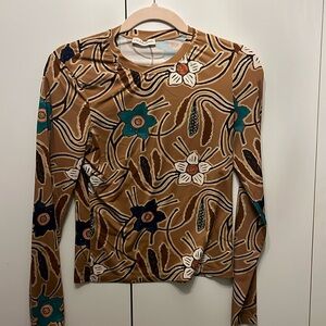 Ulla Johnson floral stretch top size medium